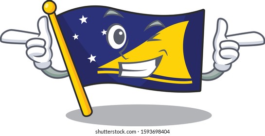 Flag tokelau Scroll mascot cartoon design with Wink eye
