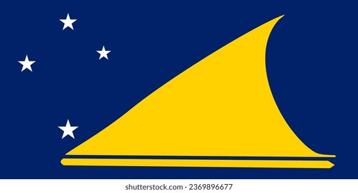 Flagge Tokelaus. Vektorgrafik. Die Farbe des Originals.