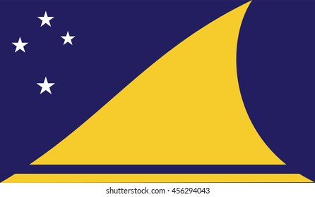 Flag of Tokelau. Vector. The color of the original.