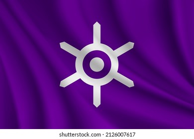 Flag of Tokyo, Japan. Realistic waving flag of Tokyo vector background.