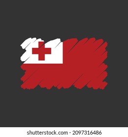 Flag of Tonga, brush stroke background