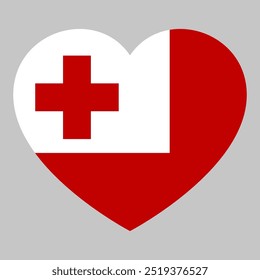 bandeira de Tonga em forma de coração símbolo de amor