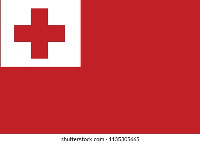 Flag of Tonga. Flag of  Oceania. vector illustration.