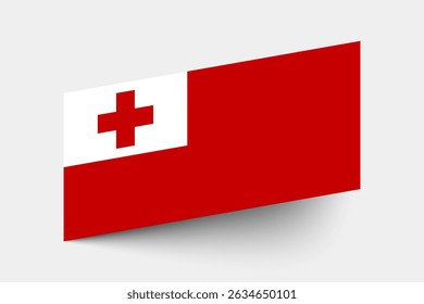 Flag of Tonga. Tonga flag official colors tilted icon digital vector illustration design.