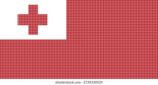 Flag of Tonga pixel art of dots