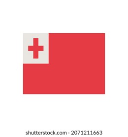 Flagge Tonga. Pixelkunst. Stickers-Design. Einzige Vektorgrafik. 