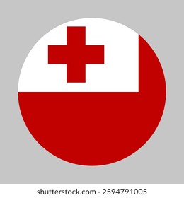 Flag of Tonga round shape, national symbol