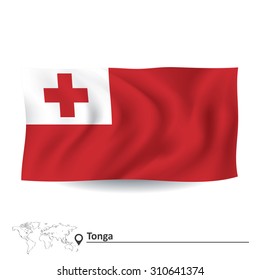 Flag of Tonga - vector illustration