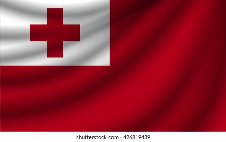 Flag of Tonga, vector illustration