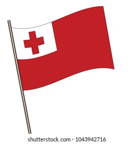 Flag of tonga , tonga flag waving isolated vector illustration