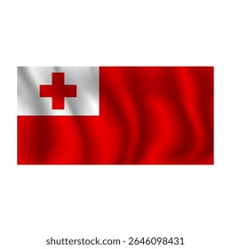 Bandeira de Tonga ondulações ao vento, com dobras 3d