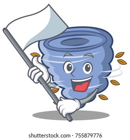With flag tornado character cartoon style