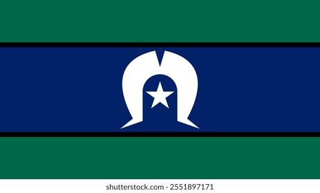 Bandera de los isleños del estrecho de Torres, formato 16:9, Imágenes vectoriales