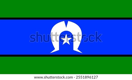 Flag of Torres Strait Islands, 16:9 Format, Torres Strait Islands Flag, Vector Images