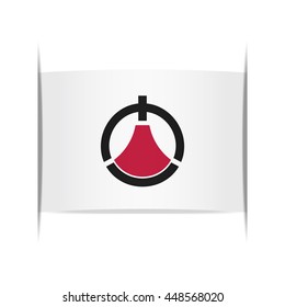 Flag of Toshima (Kagoshima Prefecture, Japan). Vector illustration of a stylized flag. The slit in the paper with shadows. Element for infographics.