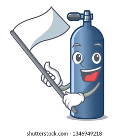 With flag toy air tank diving cartoon shape