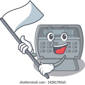 With flag toy security alarm on the cartoon
