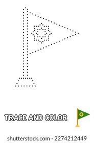 Flag tracing and coloring worksheet for kids
