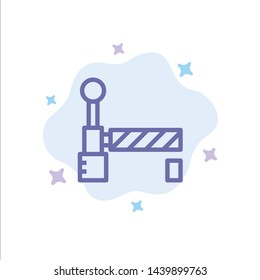 Flag, Train, Station Blue Icon on Abstract Cloud Background