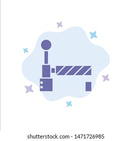 Flag, Train, Station Blue Icon on Abstract Cloud Background