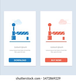 Flag, Train, Station  Blue and Red Download and Buy Now web Widget Card Template