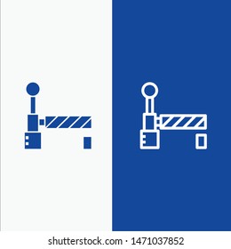 Flag, Train, Station Line and Glyph Solid icon Blue banner Line and Glyph Solid icon Blue banner. Vector Icon Template background