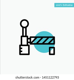 Flag, Train, Station turquoise highlight circle point Vector icon