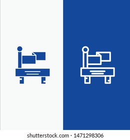 Flag, Train, Transportation Line and Glyph Solid icon Blue banner Line and Glyph Solid icon Blue banner. Vector Icon Template background