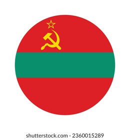 Die Flagge von Transnistrien. Button-Flag-Symbol. Standardfarbe. Circle Icon Flag. Computergrafik. Digitale Illustration. Vektorgrafik.