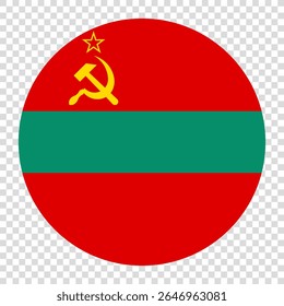 Bandeira da Transnístria. Transnístria círculo bandeira ícone logotipo ícone computador vetor ilustração projeto. Fundo do tabuleiro de xadrez.