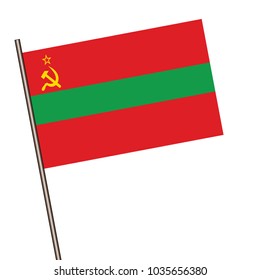 Flag of Transnistria isolated on a white background