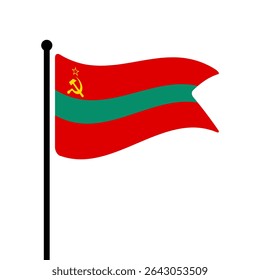 Bandeira da Transnístria. Design de ícone de ilustração de vetor da bandeira da Transnístria. Bandeira de mastro flutuante.