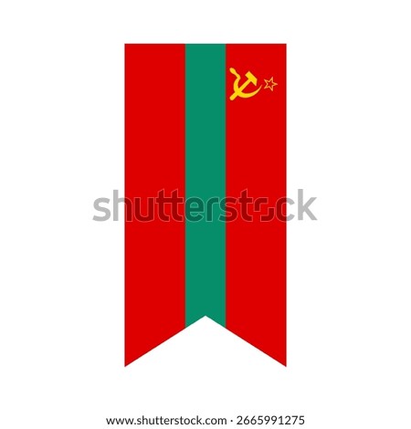 Flag of Transnistria. Transnistria vertical flag icon digital vector illustration. The hanging flag.