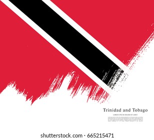 Flag of Trinidad and Tobago, brush stroke background