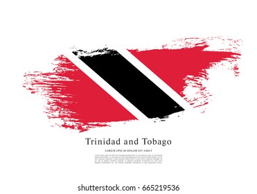 Flag of Trinidad and Tobago, brush stroke background