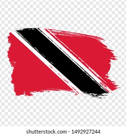 Flag Trinidad and Tobago from brush strokes. Flag Republic of Trinidad and Tobago on transparent background for your web site design, logo, app, UI. Stock vector.  EPS10.