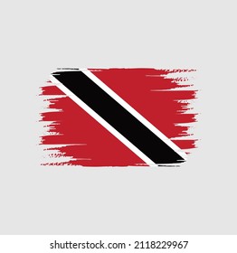 Flag of Trinidad and Tobago with brush style