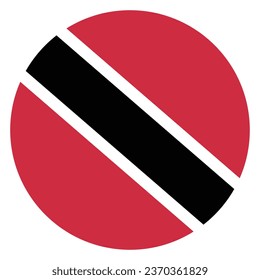 Flag of Trinidad and Tobago. Button flag icon. Standard color. Circle icon flag. Computer illustration. Digital illustration. Vector illustration.