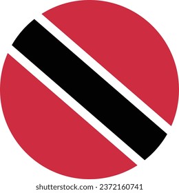 Flag of Trinidad and Tobago. Button flag icon. Standard color. Circle icon flag. Computer illustration. Digital illustration. Vector illustration.