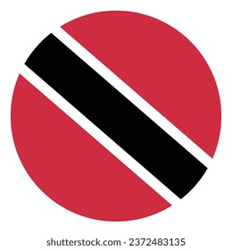 Flag of Trinidad and Tobago. Button flag icon. Standard color. Circle icon flag. Computer illustration. Digital illustration. Vector illustration.