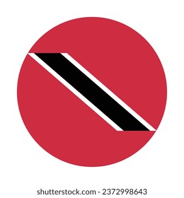 Bandera de Trinidad y Tobago. Icono de indicador de botón. Color estándar. Indicador de icono de círculo. Ilustración del equipo. Ilustración digital. Ilustración vectorial.