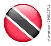 flag of Trinidad and Tobago, button round glossy icon