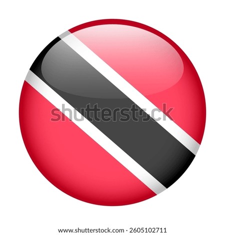 flag of Trinidad and Tobago, button round glossy icon