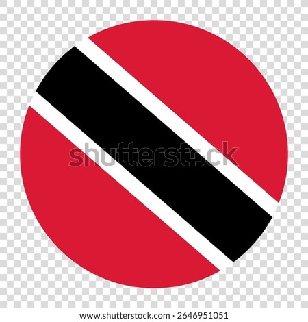 Flag of Trinidad and Tobago. Trinidad and Tobago circle flag logo icon computer vector illustration design. Checkerboard background.