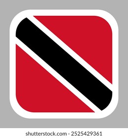 The flag of Trinidad and Tobago. Flag icon. Standard color. flat vector square with rounded corners. Computer illustration. Digital illustration. Vector illustration