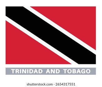 Flag of trinidad and tobago. Flag icon. Standard colors. Standard size. Rectangular flag.
