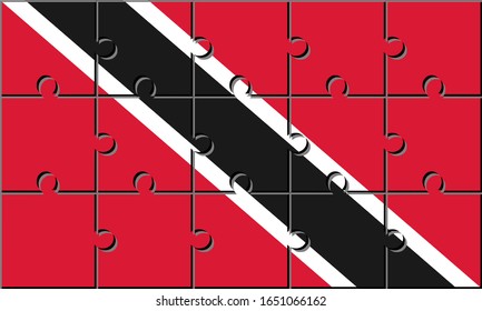 Flag of trinidad and tobago made with jigsaw puzzle pieces