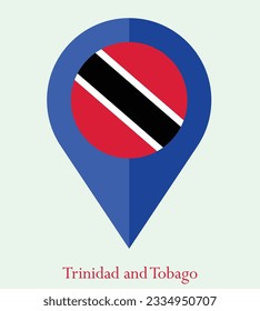 Flag of Trinidad and Tobago, Flag of Trinidad and Tobago Map pointer icon. Vector illustration flag pointer.