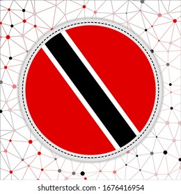 Flag of Trinidad and Tobago with network background. Trinidad and Tobago sign. Stylish vector illustration.