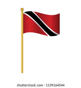 Flag of Trinidad and Tobago , flag official colors and proportion correctly waving isolated Vector illustration eps10.